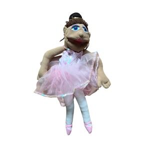 Melissa & Doug Ballerina Hand Puppet Pink Sequined Tutu 21 inch Plush